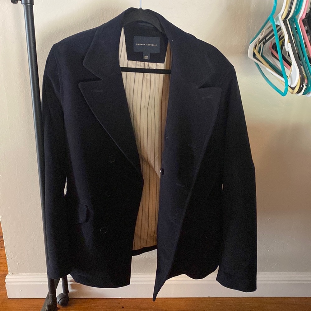 Men’s 100% cotton double breasted pea coat size L